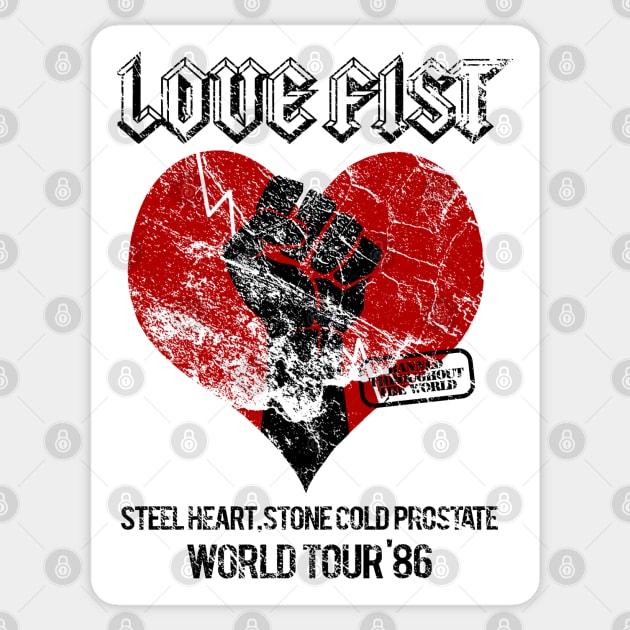 Love Fist - Tour Shirt Sticker by RetroCheshire